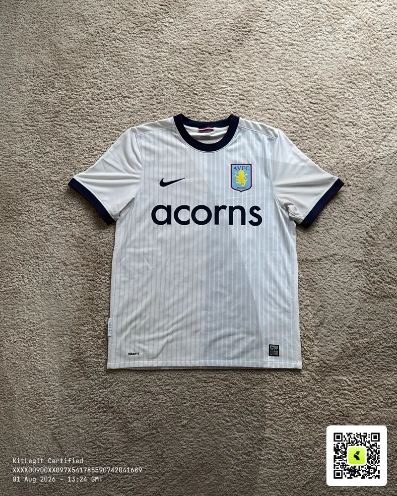 Front view of Aston Villa 2009/10 Nike Away Shirt (Acorns) - Men's Medium