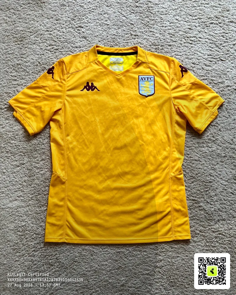 Front view of Aston Villa 2019/20 Adidas GK 2 Goalkeeper Shirt - Men's Medium