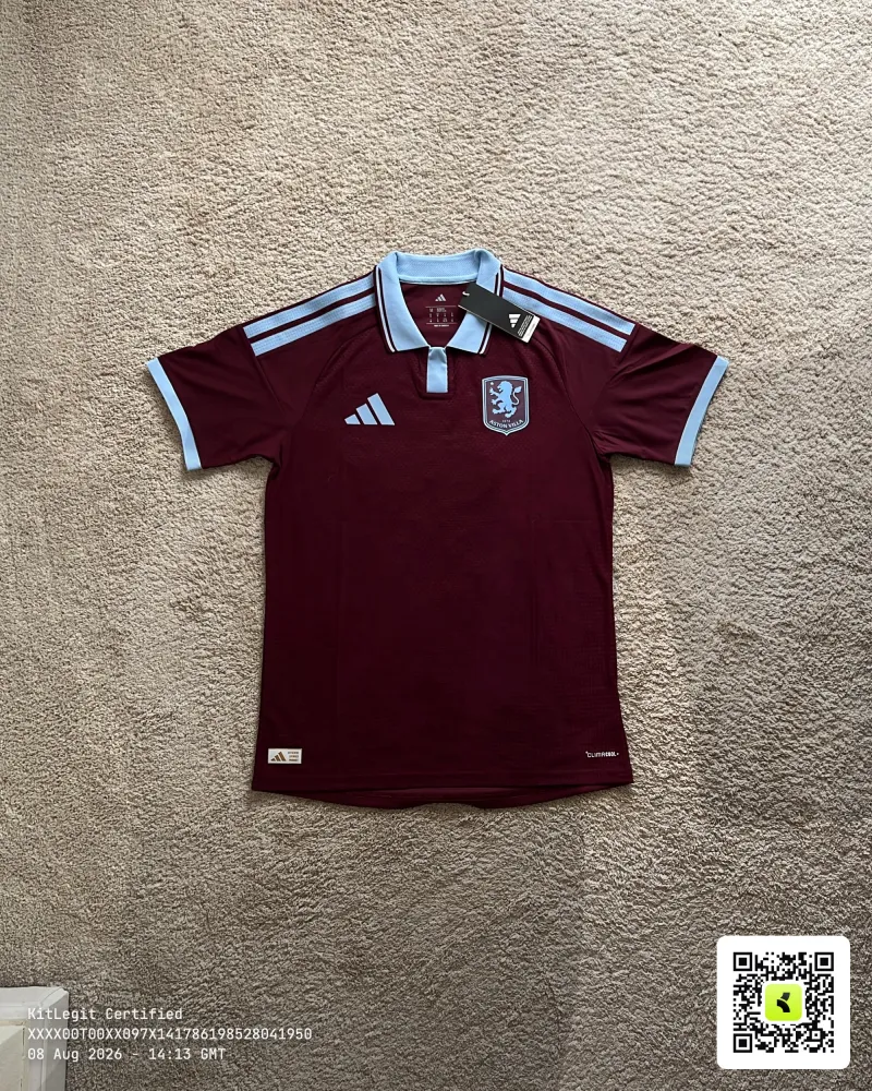 Front view of Aston Villa 2026/27 Adidas Home Pro Shirt - Men's Medium