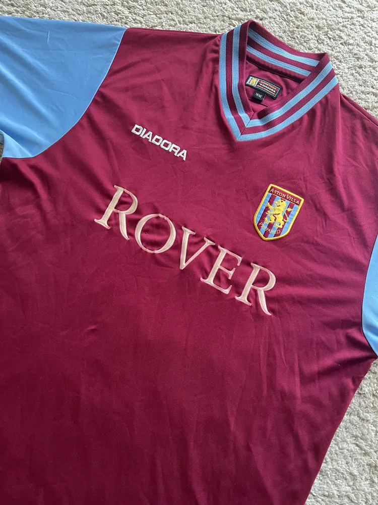 Image of Aston Villa 2002/03 Diadora Home Shirt (Rover) - Men's Medium