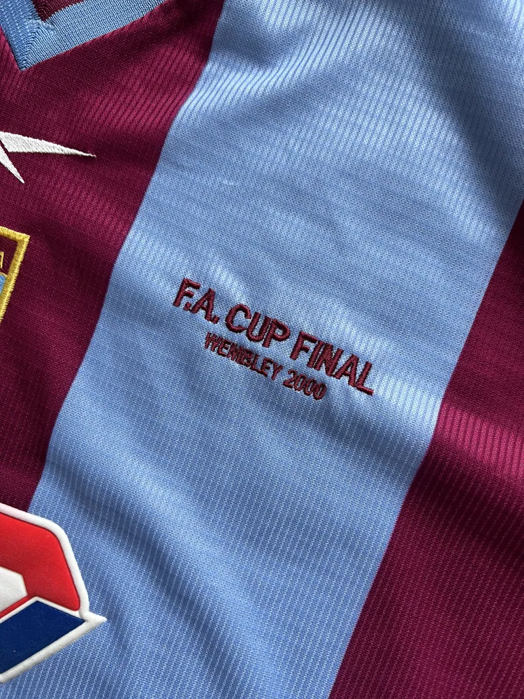 Image of Aston Villa 1999/00 Reebok Home / FA Cup Shirt (LDV Vans) - Men's XL