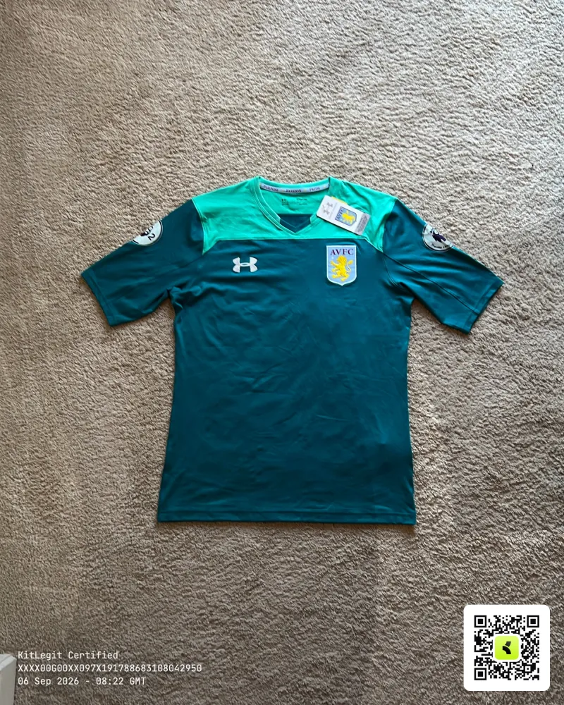 Front view of Aston Villa 2017/18 Under Armour 3rd Goalkeeper Shirt - Men's XL