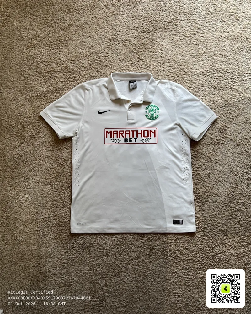 Front view of Hibernian 2014-16 Nike Away / 3rd Shirt - Men's Large