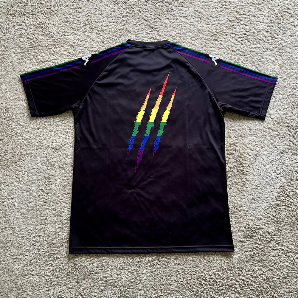 Rear view of Aston Villa 2019/20 Kappa Pre-Match Pride Shirt - Men's XL