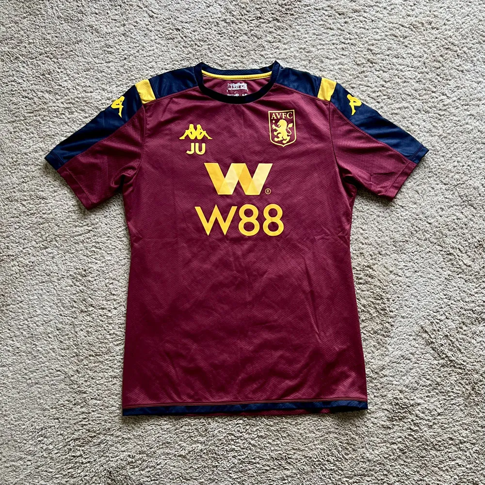 Front view of Aston Villa 2019/20 Kappa Pre-Match 3 Match Worn Shirt - Men's XL