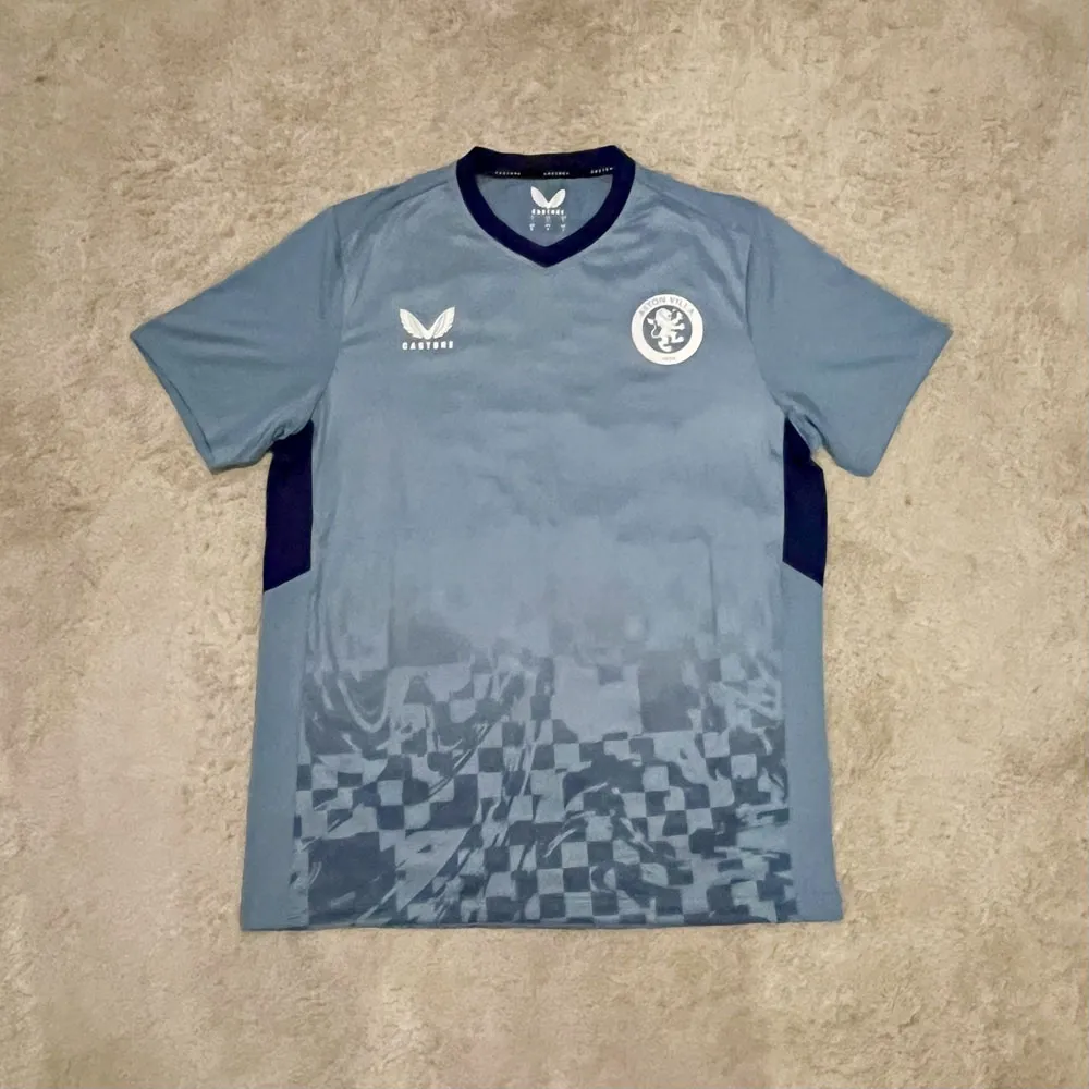 Front view of Aston Villa 2023/24 Castore Pre-Match 2 Shirt - Men's Medium