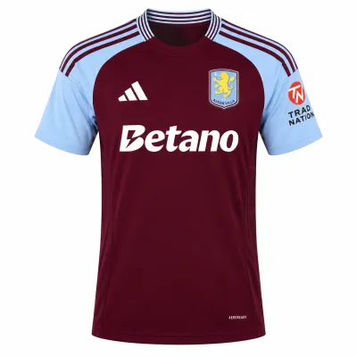 Presentation image of Aston Villa 2024/25 Adidas Home Shirt (Betano) - Men's Medium