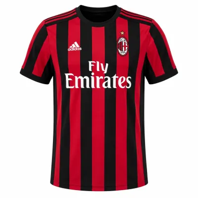 Presentation image of AC Milan 2017/18 Adidas Home Shirt (Fly Emirates) - Men's Medium