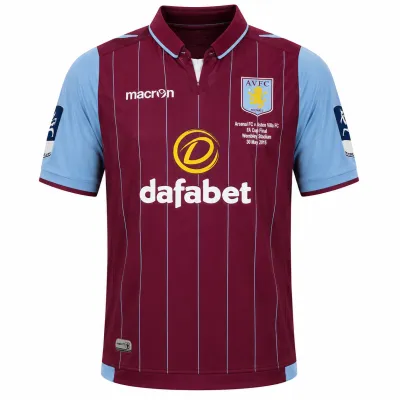 Presentation image of Aston Villa 2014/15 Macron Home Shirt (Dafabet) - Men's Medium