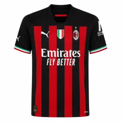 Presentation image of AC Milan 2022/23 Puma Home Shirt (Fly Emirates) - Men's Small
