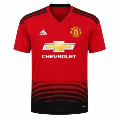 Presentation image of Manchester United 2018/19 Adidas Home Shirt (Chevrolet) - Men's Large