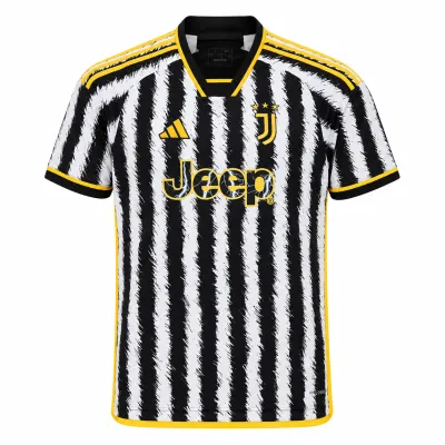 Presentation image of Juventus 2023/24 Adidas Home Shirt (Jeep) - Men's Large