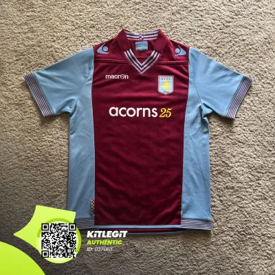 Front view of Aston Villa 2013/14 Macron Home Shirt (Acorns 25) - Junior XL