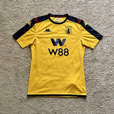 Front view of Aston Villa 2019/20 Kappa 2 Pre Match Shirt (W88) - Men's XL
