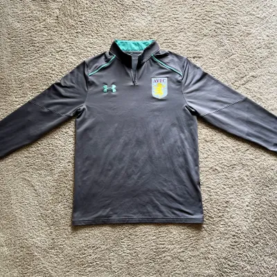 Front view of Aston Villa 2017/18 Under Armour 2 Track Shirt - Men's Medium
