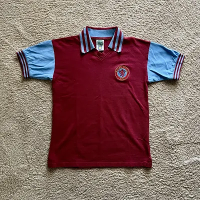 Front view of Aston Villa 1976-81 Score Draw Home Shirt - Men's Large