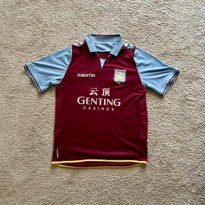 Front view of Aston Villa 2012/13 Macron Home Shirt (Genting Casinos) - Men's Medium