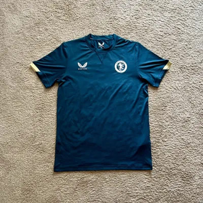 Front view of Aston Villa 2023/24 Castore 1 Travel Shirt - Men's Medium