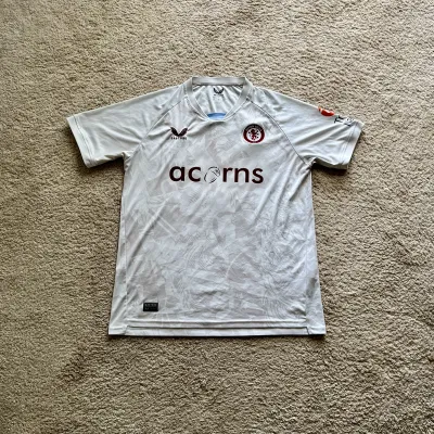 Front view of Aston Villa 2023/24 Castore Away Shirt (Acorns) - Men's Large