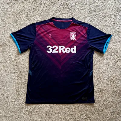 Front view of Aston Villa 2018/19 Luke 1977 3rd Shirt (32Red) - Men's XXL