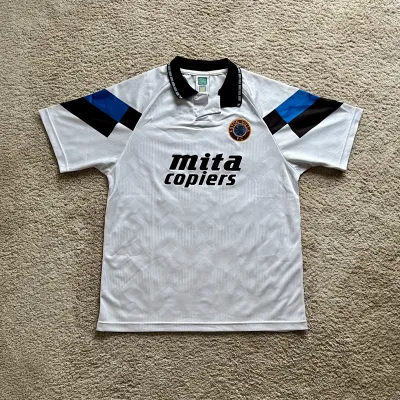 Front view of Aston Villa 1992/93 Score Draw Away Shirt (Mita Copiers) - Men's Large
