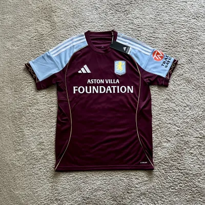 Front view of Aston Villa 2025/26 Adidas Home Shirt (Aston Villa Foundation) - Men's Medium