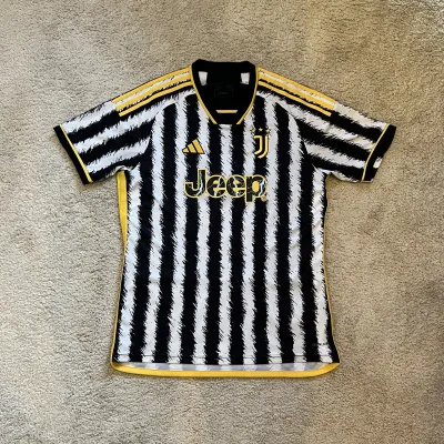 Front view of Juventus 2023/24 Adidas Home Shirt (Jeep) - Men's Large
