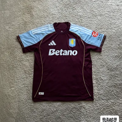 Front view of Aston Villa 2025/26 Adidas Home Pro Shirt (Betano) - Men's Large