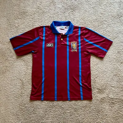 Front view of Aston Villa 1993/94 Asics Home Shirt - Men's Medium