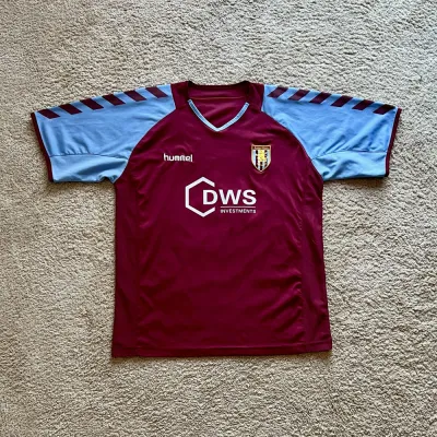 Front view of Aston Villa 2004/05 Hummel Home Shirt (DWS Investments) - Men's Medium