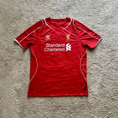Front view of Liverpool 2014/15 Warrior Home Shirt (Standard Chartered) - Men's Large
