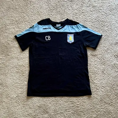 Front view of Aston Villa 2012/13 Macron Training 3 Match Worn Shirt - Men's XL