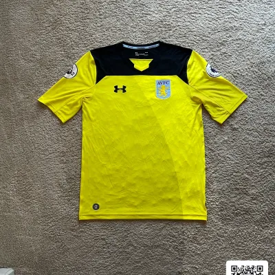 Front view of Aston Villa 2017/18 Under Armour Home Goalkeeper Shirt - Men's Large