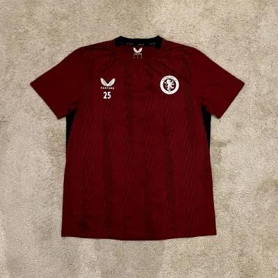 Front view of Aston Villa 2023/24 Castore Training 2 Match Worn Shirt - Men's Large