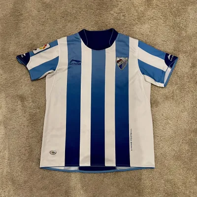 Front view of Malaga CF 2010/11 Li-Ning Home Shirt - Men's Large