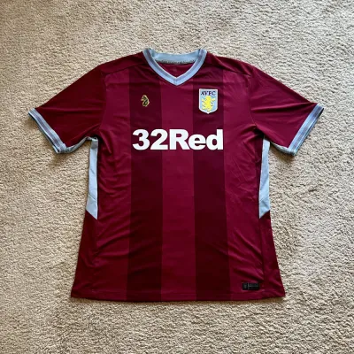 Front view of Aston Villa 2018/19 Luke 1977 Home Shirt (32Red) - Men's XL