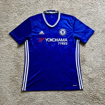 Front view of Chelsea 2016/17 Adidas Home Shirt (Yokohama Tyres) - Men's Large