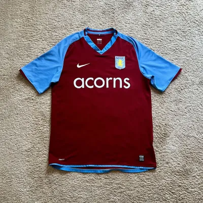 Front view of Aston Villa 2008/09 Nike Home Shirt (Acorns) - Men's Large